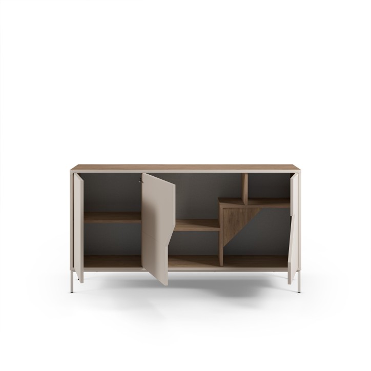 Buffet LILOU - Chene Artisan & Creme - 3 portes - 150 x 40 x 80 cm Buffet LILOU - Chene Artisan & Creme - 3 portes - 150 x 40 x 80 cm