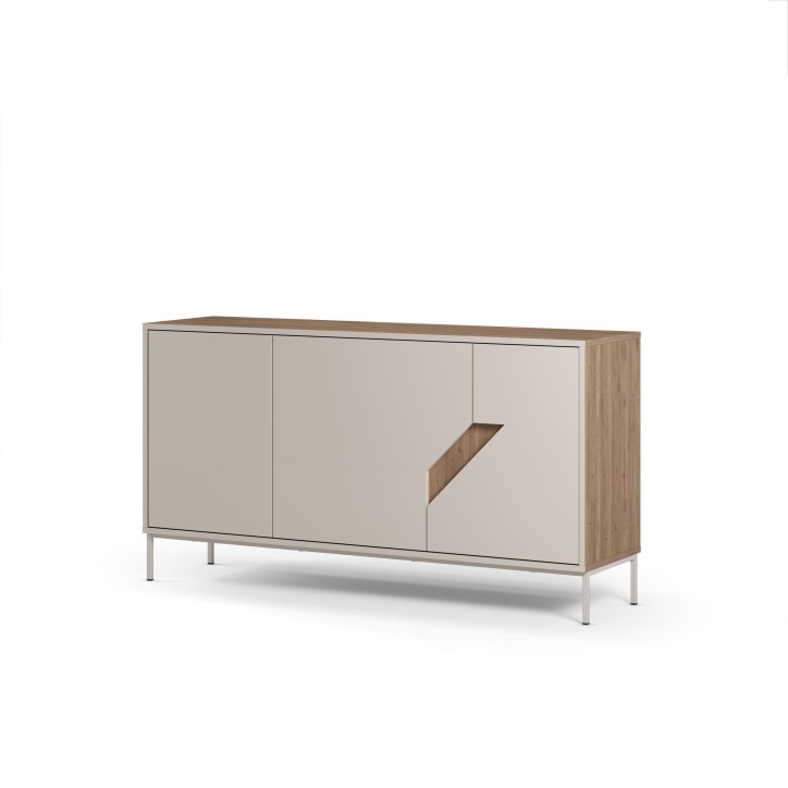 Buffet LILOU - Chene Artisan & Creme - 3 portes - 150 x 40 x 80 cm Buffet LILOU - Chene Artisan & Creme - 3 portes - 150 x 40 x 80 cm