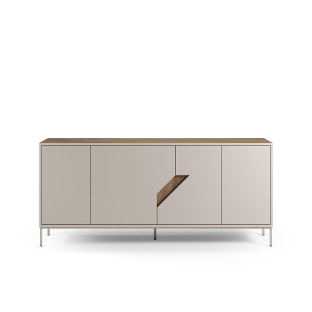 Buffet LILOU - Chene Artisan & Creme - 4 portes - 180 x 40 x 80 cm