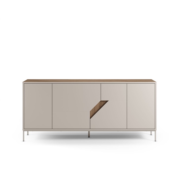 Buffet LILOU - Chene Artisan & Creme - 4 portes - 180 x 40 x 80 cm Buffet LILOU - Chene Artisan & Creme - 4 portes - 180 x 40 x 80 cm