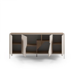 Buffet LILOU - Chene Artisan & Creme - 4 portes - 180 x 40 x 80 cm