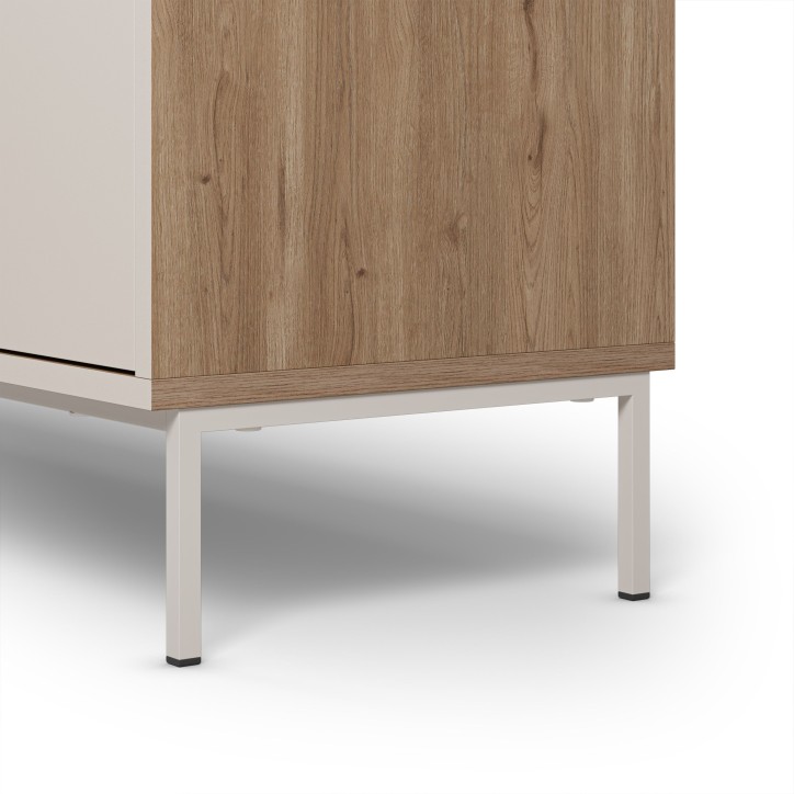 Buffet LILOU - Chene Artisan & Creme - 4 portes - 180 x 40 x 80 cm Buffet LILOU - Chene Artisan & Creme - 4 portes - 180 x 40 x 80 cm