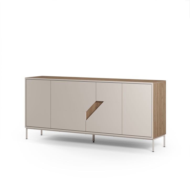 Buffet LILOU - Chene Artisan & Creme - 4 portes - 180 x 40 x 80 cm Buffet LILOU - Chene Artisan & Creme - 4 portes - 180 x 40 x 80 cm