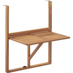 Table de balcon suspendue - LILOU - Bois d'acacia FSC - Pliable - 64 x