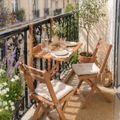 Table de balcon suspendue - LILOU - Bois d'acacia FSC - Pliable - 64 x