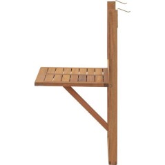 Table de balcon suspendue - LILOU - Bois d'acacia FSC - Pliable - 64 x
