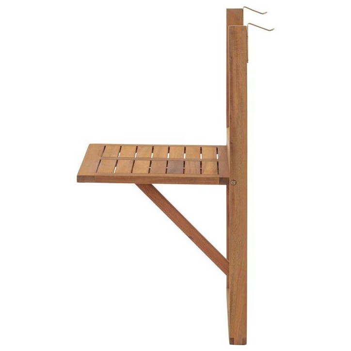 Table de balcon suspendue - LILOU - Bois d'acacia FSC - Pliable - 64 x 43 x 80 cm