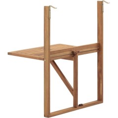 Table de balcon suspendue - LILOU - Bois d'acacia FSC - Pliable - 64 x