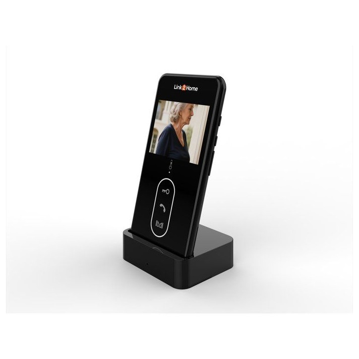 Portier vidéo sans fil nomade - LINK2HOME - Écran LCD 3'' - Transmission 150 m - Batteries rechargeables