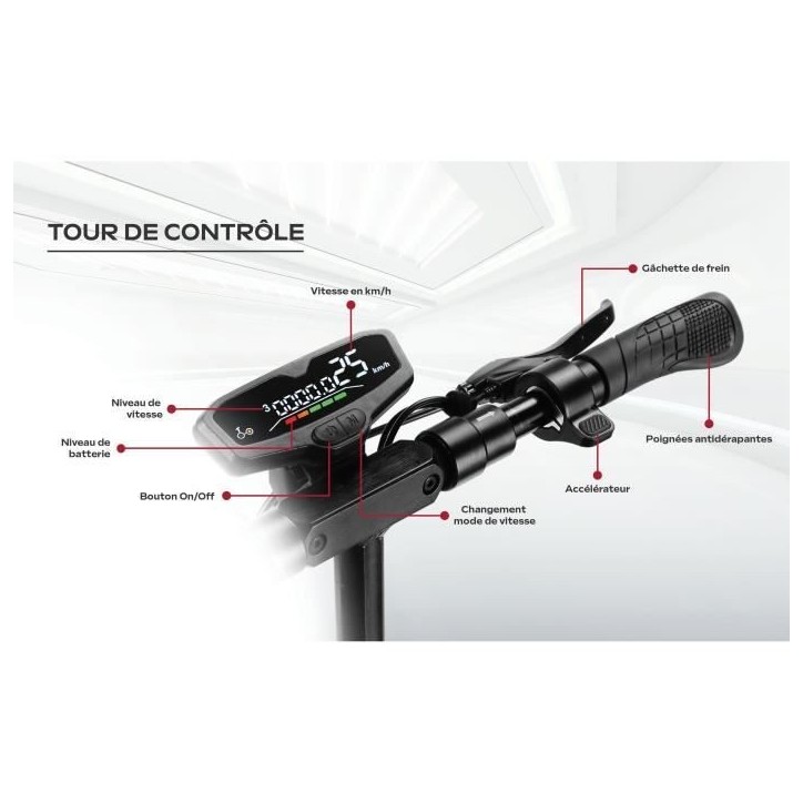 Trottinette électrique tout terrain pliable EBOOST GO - EZWAY - 10 - 48V - 800W - Auto 50KM Feu stop + clignotants