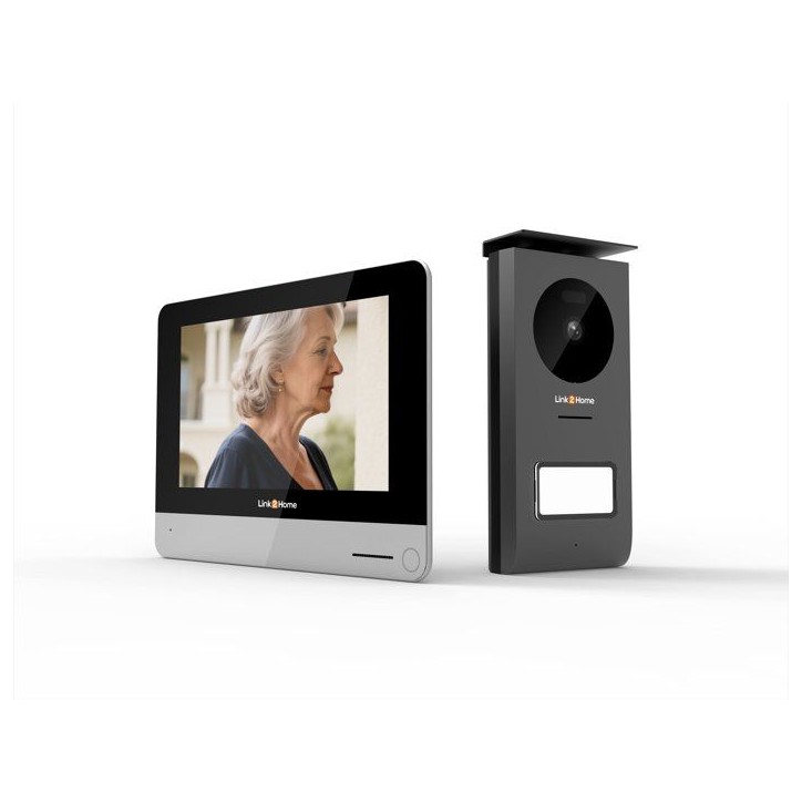 Portier vidéo WiFi avec écran - LINK2HOME - Écran tactile 7'' - Notification smartphone - Caméra 1080p grand angle 120° Portier vidéo WiFi avec écran - LINK2HOME - Écran tactile 7'' - Notification smartphone - Caméra 1080p grand angle 120°