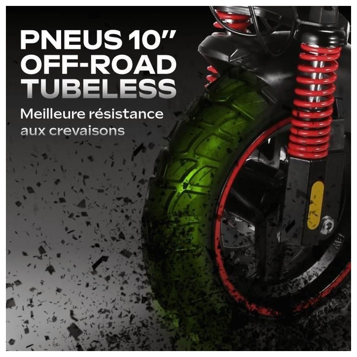 Trottinette électrique tout terrain pliable EBOOST GO - EZWAY - 10 - 48V - 800W - Auto 50KM Feu stop + clignotants