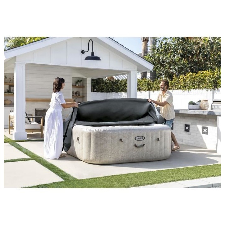Couverture Thermique - INTEX - PureSpa Carré - 4 places - Evite la déperdition de chaleur Couverture Thermique - INTEX - PureSpa Carré - 4 places - Evite la déperdition de chaleur