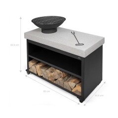 Brasero barbecue sur desserte - LIVOO - DOC329 - Surface de cuisson Ø