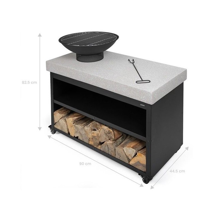 Brasero barbecue sur desserte - LIVOO - DOC329 - Surface de cuisson Ø41 cm Brasero barbecue sur desserte - LIVOO - DOC329 - Surface de cuisson Ø41 cm