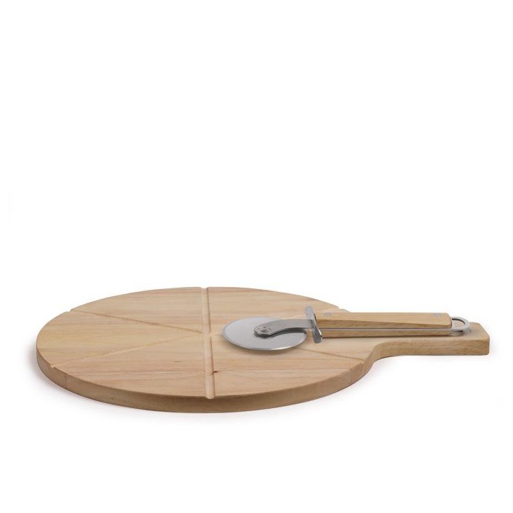Set a pizza - LIVOO - MES138 - 40 x 30 x 1,5 cm - 1 roulette a pizza - En bois d'hévéa Set a pizza - LIVOO - MES138 - 40 x 30 x 1,5 cm - 1 roulette a pizza - En bois d'hévéa