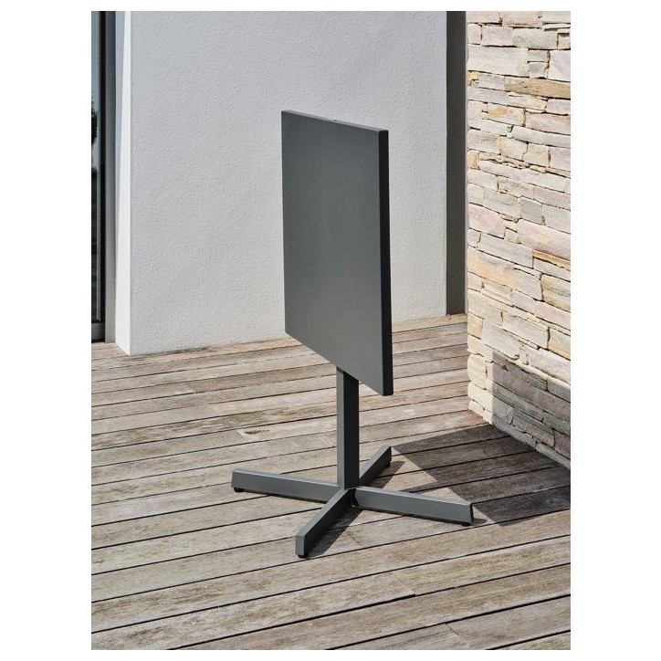 Guéridon de jardin - CITY GARDEN - Louise - 70 x 70 cm - Plateau pliant en acier - Anthracite