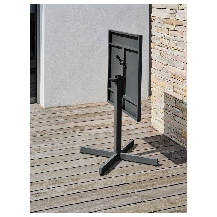 Guéridon de jardin - CITY GARDEN - Louise - 70 x 70 cm - Plateau pliant en acier - Anthracite