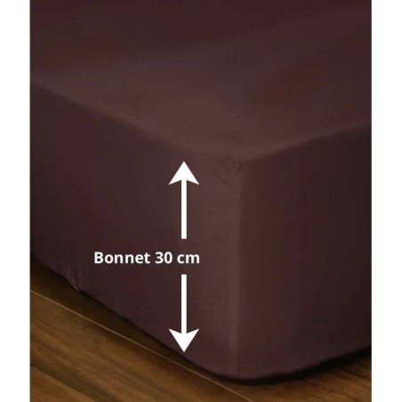 Drap-housse - LOVELY HOME - LH71594 - 180x200+30 cm - Marron