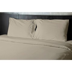Drap plat - LOVELY HOME - 100% coton - 240 x 300 cm - Beige Clair