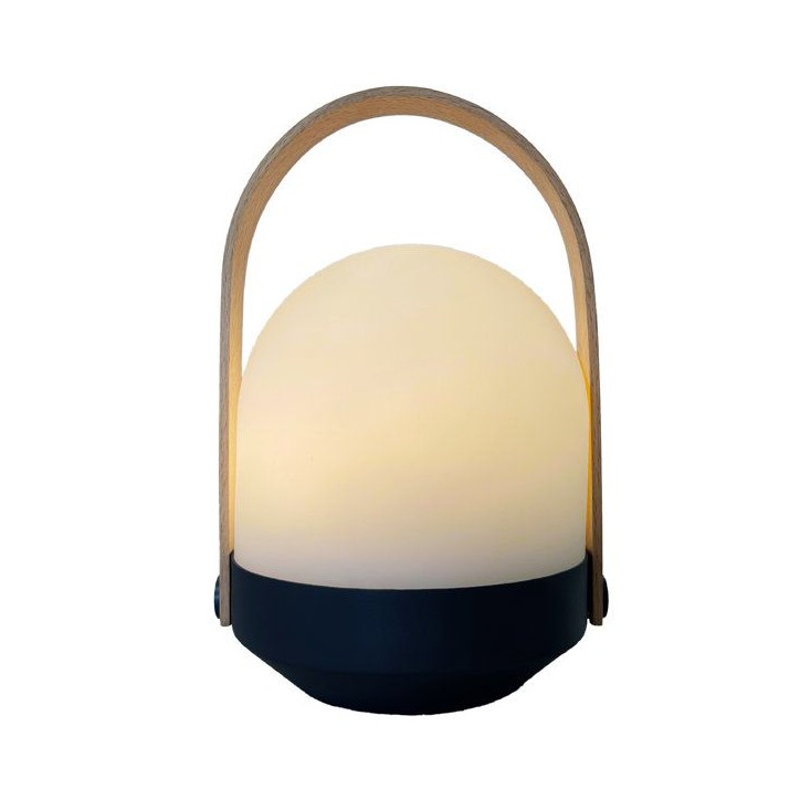 Baladeuse sans fil - LUMISKY - AURA - LED blanc chaud dimmable - Poignée bambou - Rechargeable - H27 cm