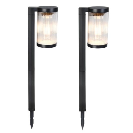 Lot 2 balises solaires - LUMISKY - BEAMLIT - LED blanc chaud - H58 cm