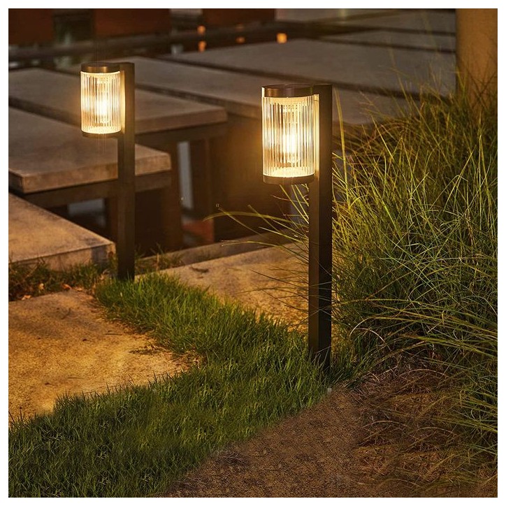 Lot 2 balises solaires - LUMISKY - BEAMLIT - LED blanc chaud - H58 cm - Eclairage jardin allée terrasse