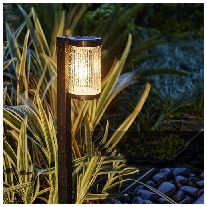 Lot 2 balises solaires - LUMISKY - BEAMLIT - LED blanc chaud - H58 cm - Eclairage jardin allée terrasse
