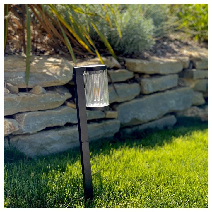 Lot 2 balises solaires - LUMISKY - BEAMLIT - LED blanc chaud - H58 cm - Eclairage jardin allée terrasse