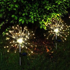 Lot 2 balises solaires - LUMISKY - FIREWORKS SPIKE - LED effet feu d'a