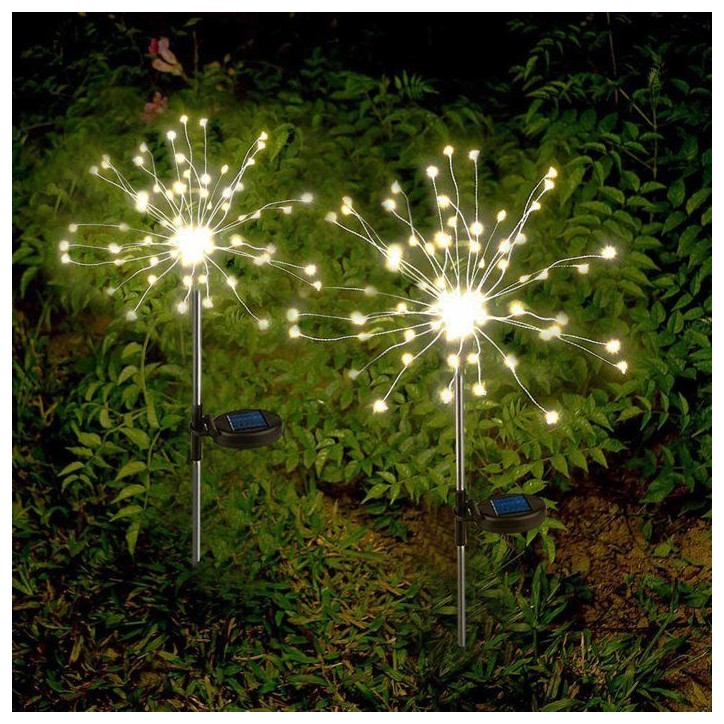 Lot 2 balises solaires - LUMISKY - FIREWORKS SPIKE - LED effet feu d'artifice - H97 cm - Eclairage extérieur décoratif