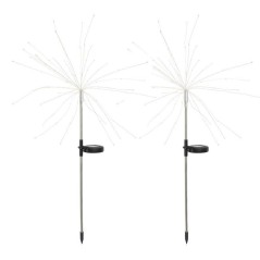 Lot 2 balises solaires - LUMISKY - FIREWORKS SPIKE - LED effet feu d'a