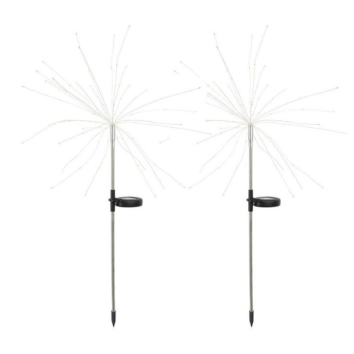 Lot 2 balises solaires - LUMISKY - FIREWORKS SPIKE - LED effet feu d'artifice - H97 cm - Eclairage extérieur décoratif