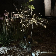 Lot 2 balises solaires - LUMISKY - FIREWORKS SPIKE - LED effet feu d'a
