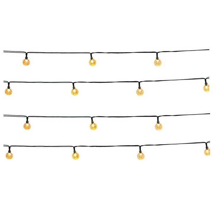 Guirlande lumineuse solaire extérieure - LUMISKY - FESTY WHITE - 20 globes LED - Blanc chaud - 5,8 m Guirlande lumineuse solaire extérieure - LUMISKY - FESTY WHITE - 20 globes LED - Blanc chaud - 5,8 m