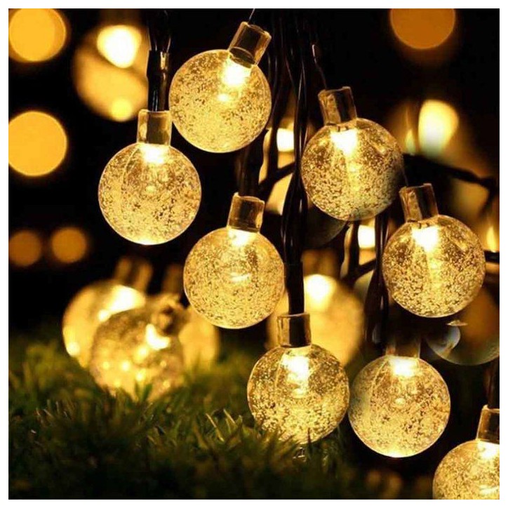Guirlande lumineuse solaire extérieure - LUMISKY - FESTY WHITE - 20 globes LED - Blanc chaud - 5,8 m Guirlande lumineuse solaire extérieure - LUMISKY - FESTY WHITE - 20 globes LED - Blanc chaud - 5,8 m