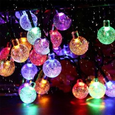 Guirlande lumineuse solaire extérieure - LUMISKY - FESTY COLOR - 20 globes LED - Multicolore - 5,8 m