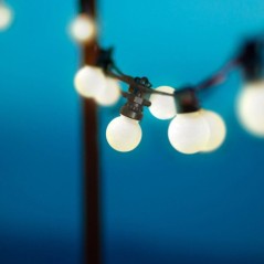 Guirlande lumineuse extérieure - LUMISKY - PARTY MILKY 10 - 10 globes LED - Blanc chaud - Connectable - 5,7 m - 8 modes éclair