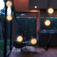 Guirlande lumineuse extérieure - LUMISKY - PARTY MILKY 10 - 10 globes