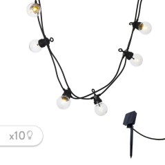PARTY CLEAR SOLAR Guirlande lumineuse solaire - 10 globes transparents