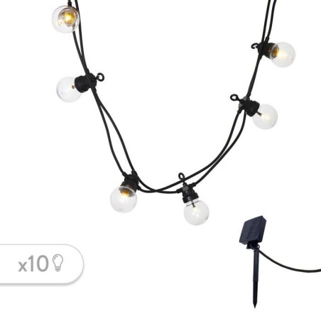 PARTY CLEAR SOLAR Guirlande lumineuse solaire - 10 globes transparents