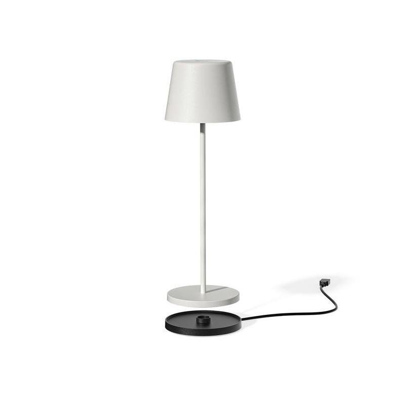 Lampe de table sans fil - LUMISKY - KELLY WHITE - Aluminium blanc - LE
