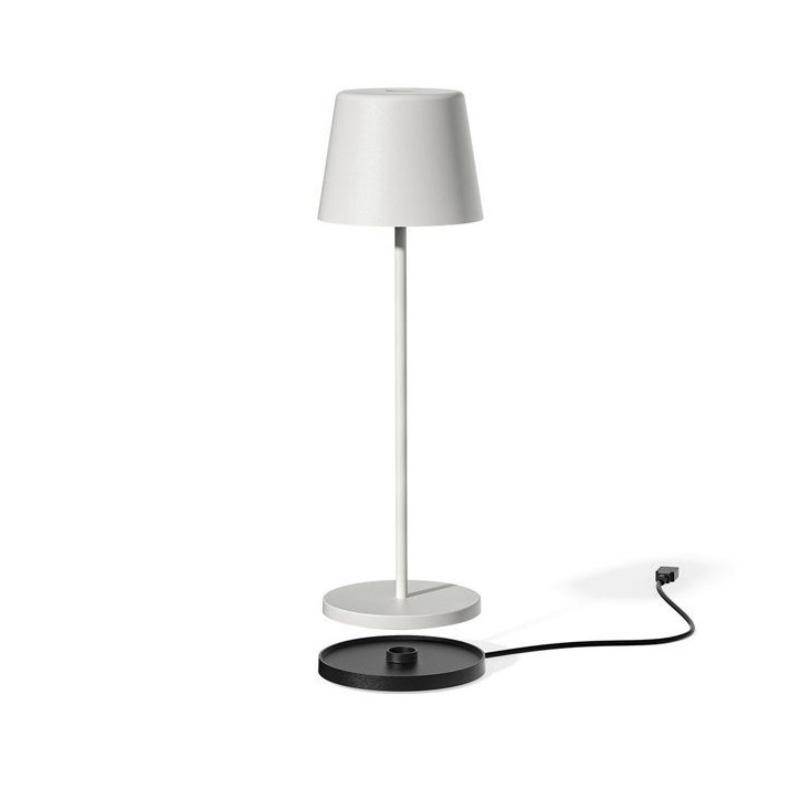 Lampe de table sans fil - LUMISKY - KELLY WHITE - Aluminium blanc - LED blanc dimmable - Rechargeable - H38 cm Lampe de table sans fil - LUMISKY - KELLY WHITE - Aluminium blanc - LED blanc dimmable - Rechargeable - H38 cm