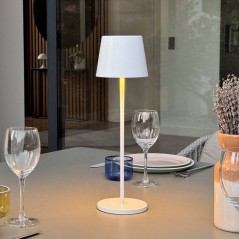 Lampe de table sans fil - LUMISKY - KELLY WHITE - Aluminium blanc - LE