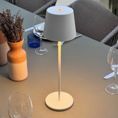 Lampe de table sans fil - LUMISKY - KELLY WHITE - Aluminium blanc - LE