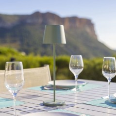 Lampe de table sans fil - LUMISKY - KELLY OLIVE - Aluminium vert - LED