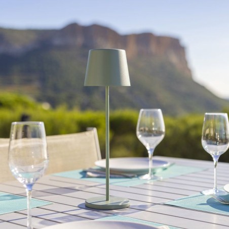 Lampe de table sans fil - LUMISKY - KELLY OLIVE - Aluminium vert - LED