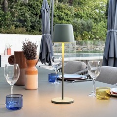 Lampe de table sans fil - LUMISKY - KELLY OLIVE - Aluminium vert - LED