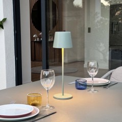 Lampe de table sans fil - LUMISKY - KELLY OLIVE - Aluminium vert - LED