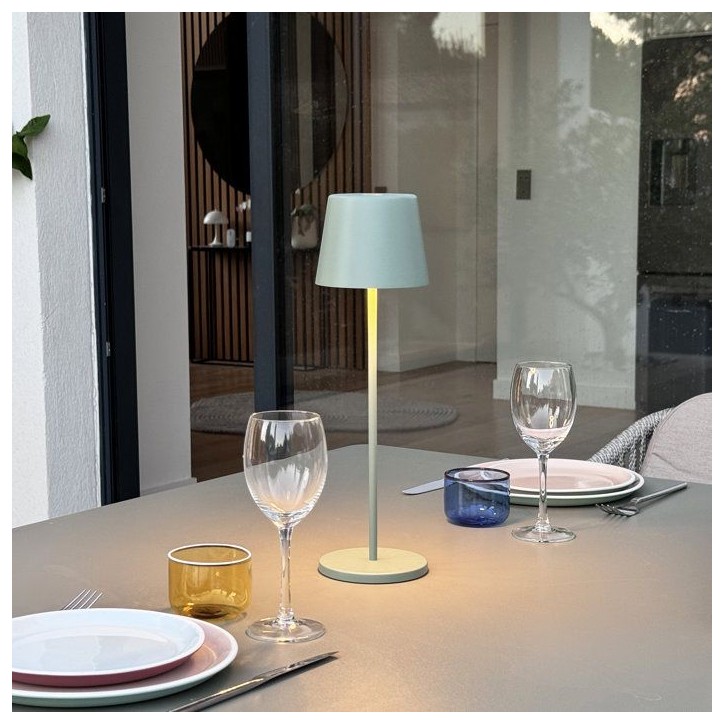 Lampe de table sans fil - LUMISKY - KELLY OLIVE - Aluminium vert - LED blanc dimmable - Rechargeable - H38 cm